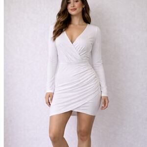 Sarin Mathews White Long Sleeve Wrap Dress – Size Medium – New With Tags